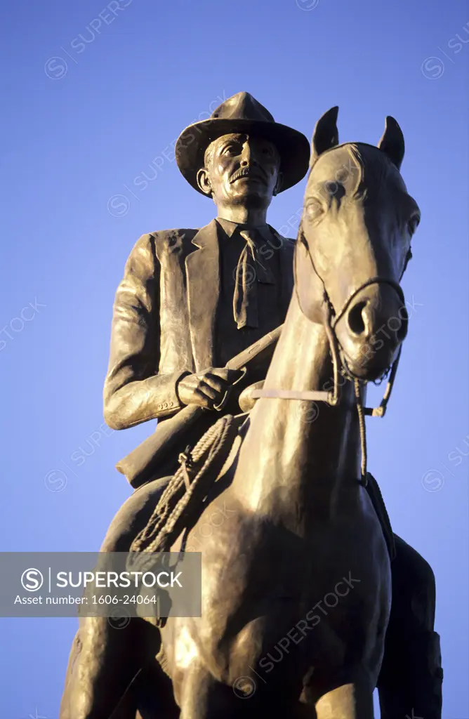 Mexico, Chihuahua, statue of the town liberator, general Pascal Orozco
