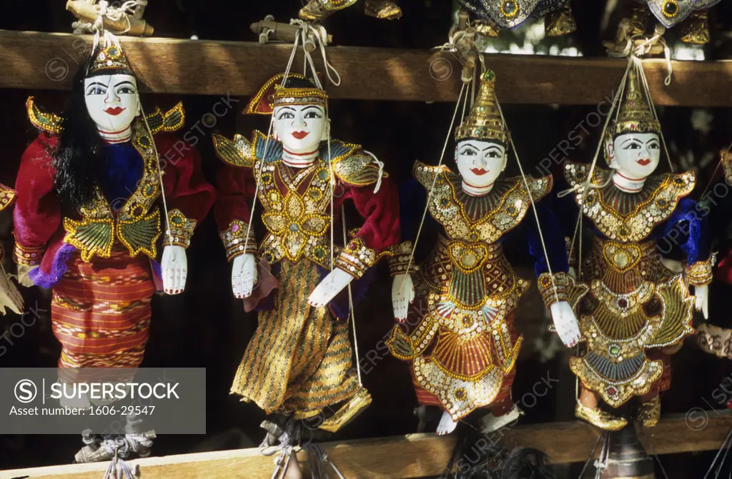 Burma, Mandalay, close-up on marionettes