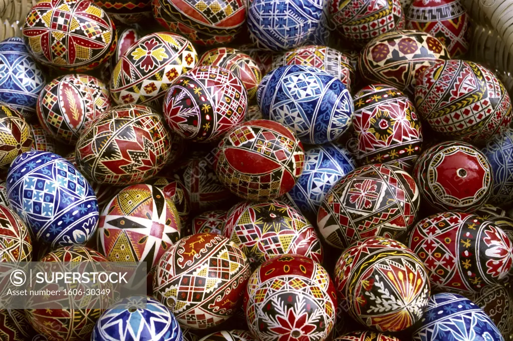 Romania, Bucharest, painted eggs
