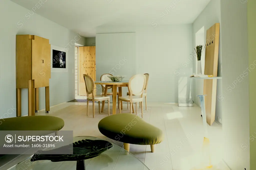 France, Provence-Alpes-Côte d'Azur, Vaucluse, St Saturnin les Apt, Les Andeols, contemporary living room