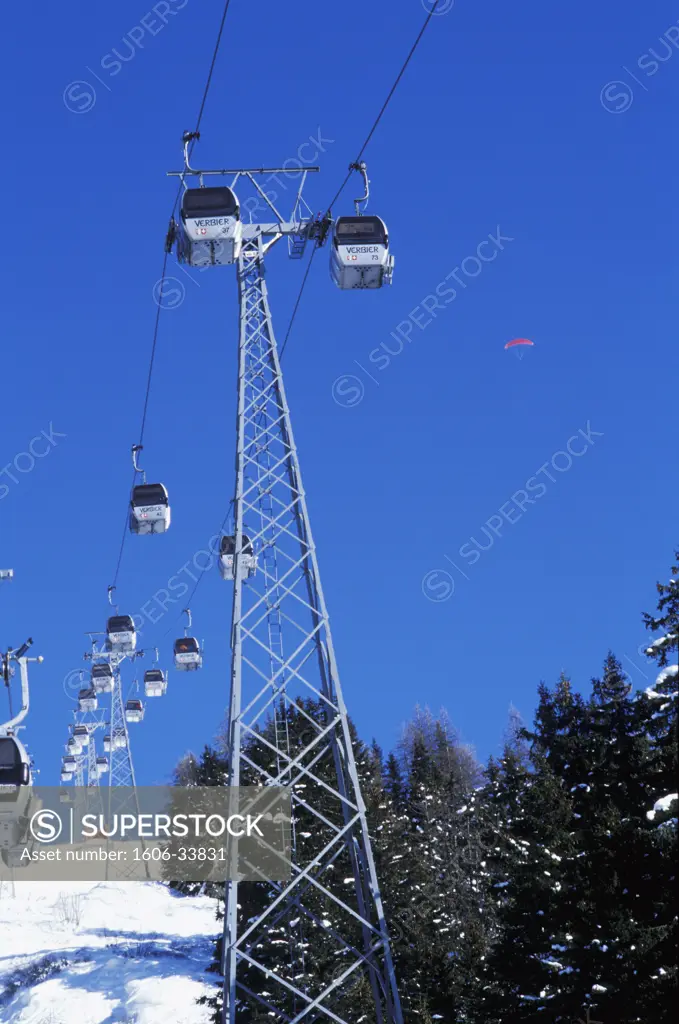 Switzerland, Verbier, ski lift