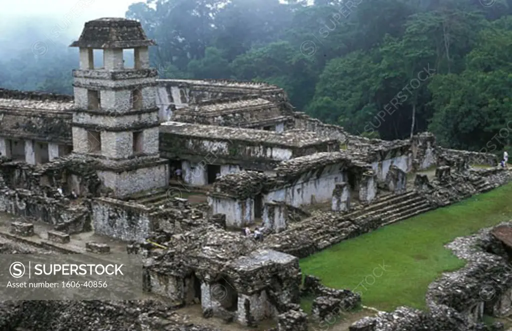 Mexico, Chiapas Province, Maya de Palenque site, El Palacio