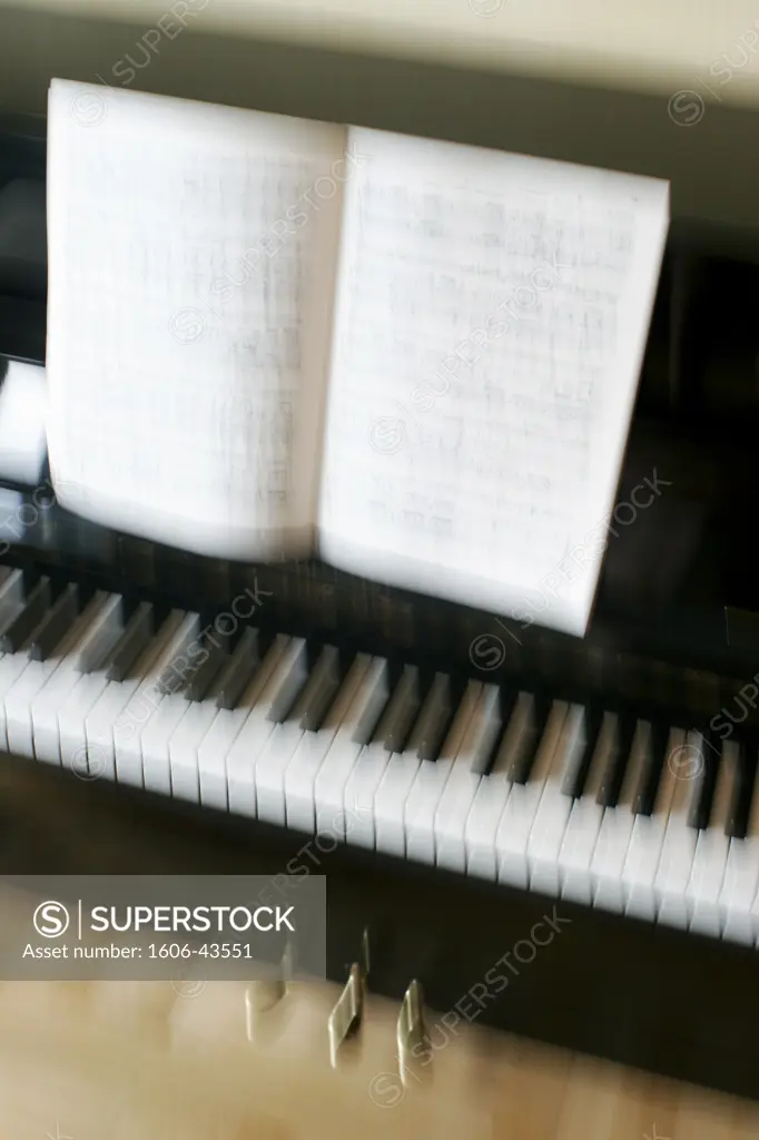 Upright piano, close-up