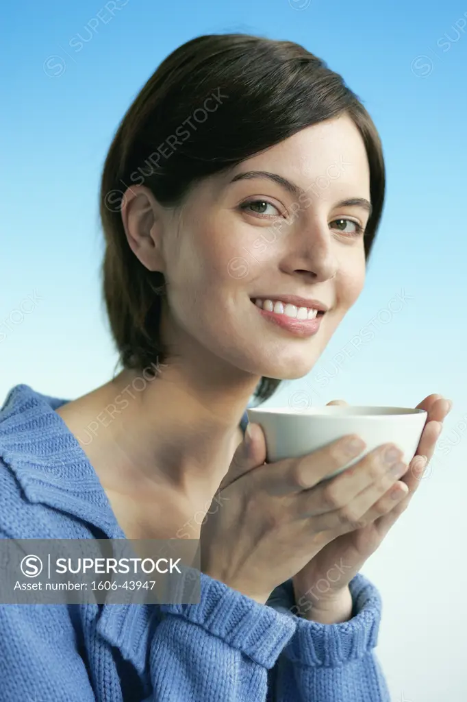 Portrait of Ema smiling, bowl in her hands