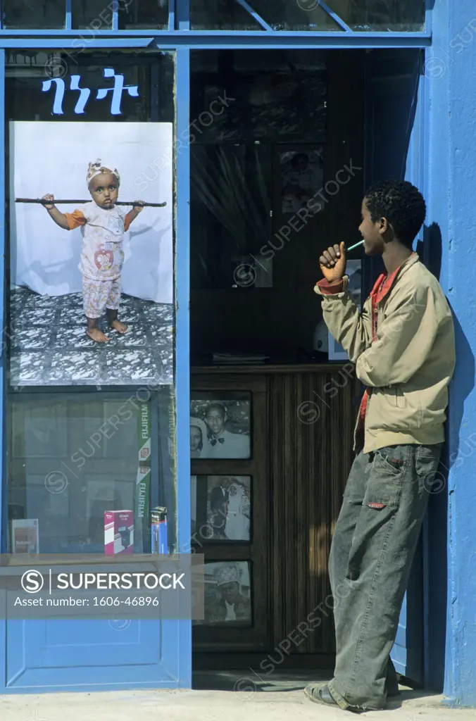 Ethiopia, Tigrai, Mekele, photographer shop