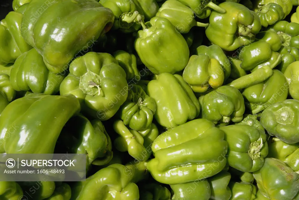 Jordan, Amman, green sweet peppers