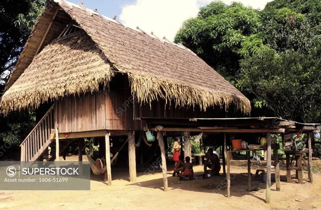 French Guyana (Overseas Territories) Antecum Pata indian village on Maroni river (indian country)
