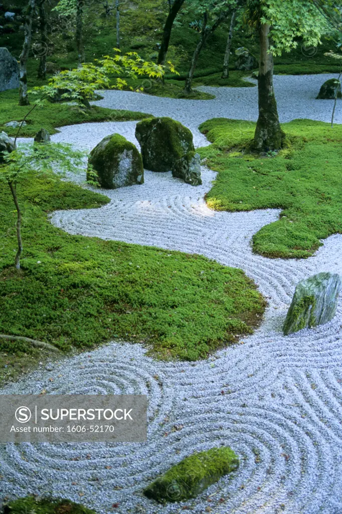 Japan, Kyushu, Dazaifu, Komyozen-ji temple, zen garden