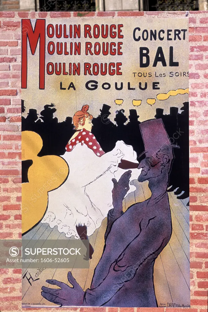 France, Midi-Pyrénées, Tarn, Albi, Toulouse-Lautrec museum, poster by Toulouse-Lautrec