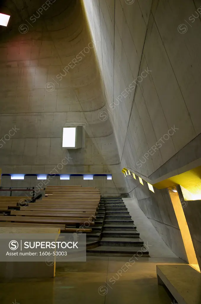 France, Rhône-Alpes, Loire, Firminy, St Pierre church (architect : Le Corbusier)