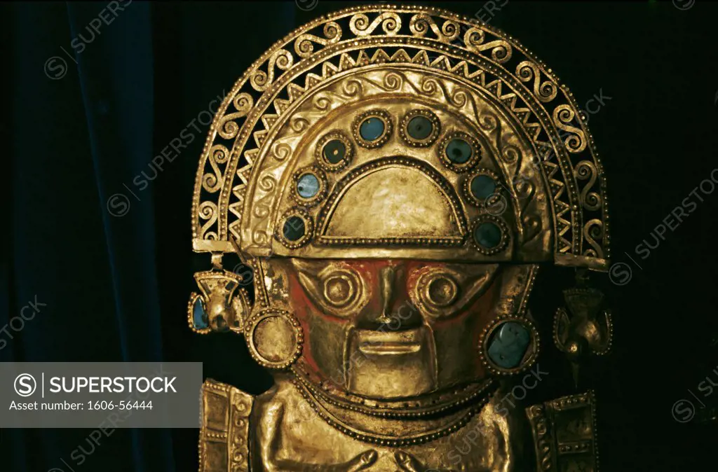 Peru, Lima, gold museum, little statue, close-up