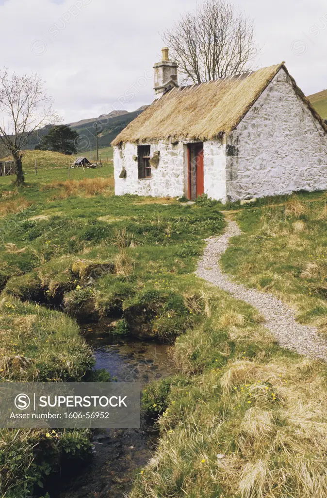Great Britain, Scotland, Auchindrain township, open-air museum, old house