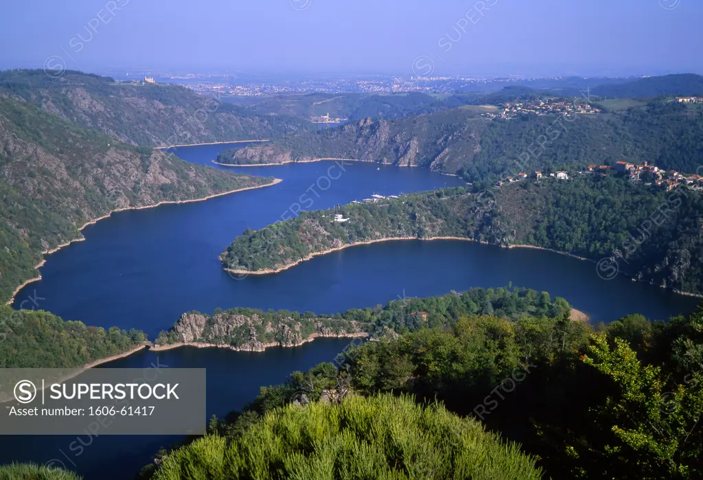 France,Rhône-Alpes, Loire, meanders of the Loire river