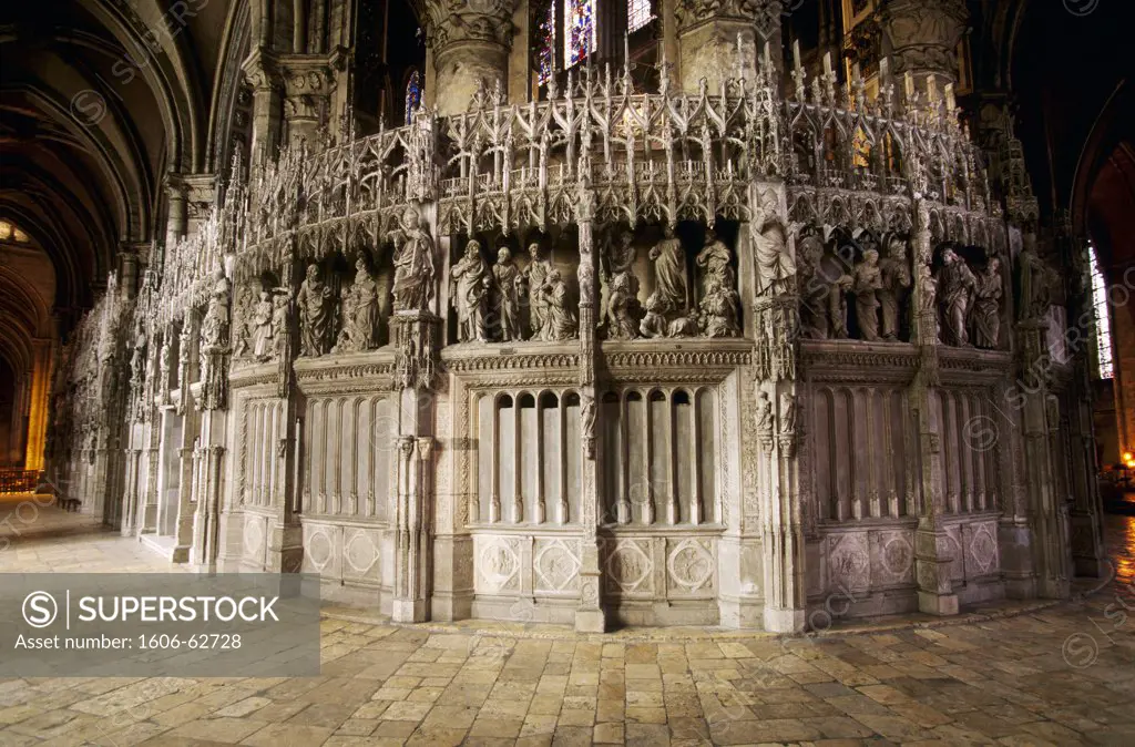 France, Centre, Eure-et-Loir, Chartres, cathedral, choir enclosure