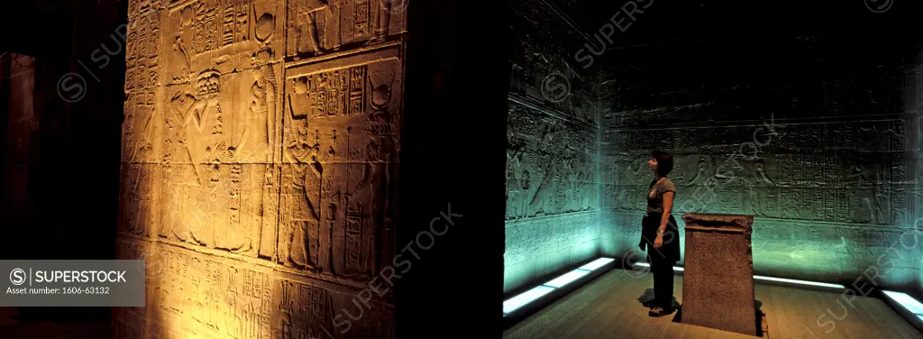 Egypt, Aswan region, hieroglyphes inside the Philae temple (Isis temple)
