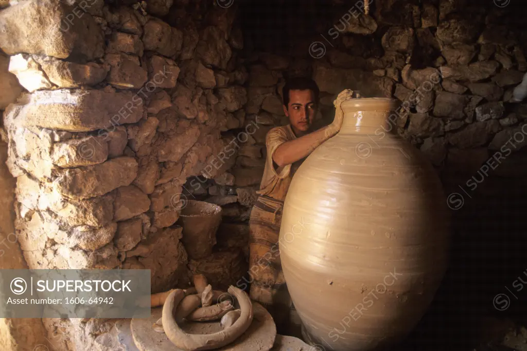 Tunisia, Djerba island, Guellala, man making a pottery