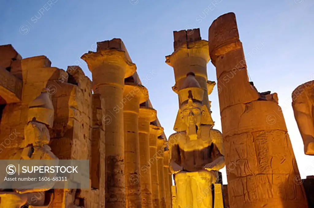 Egypt.. Luxor city. Luxor Temple is a large Ancient Egyptian temple complex located on the east bank of the River Nile in the city today known as Luxor (ancient Thebes)