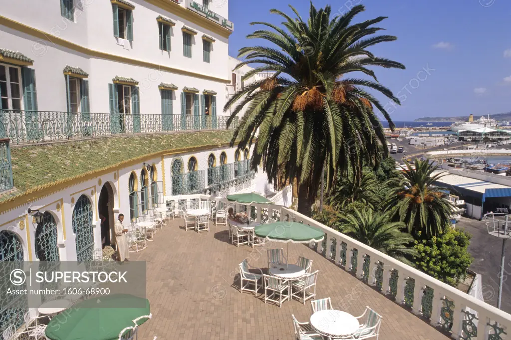 Africa, Morocco, Tangier, the historic Continental Hotel perched above the port in the old medina of Tangier. It was used for some scenes in the film of Bernardo Bertolucci and Paul Bowles