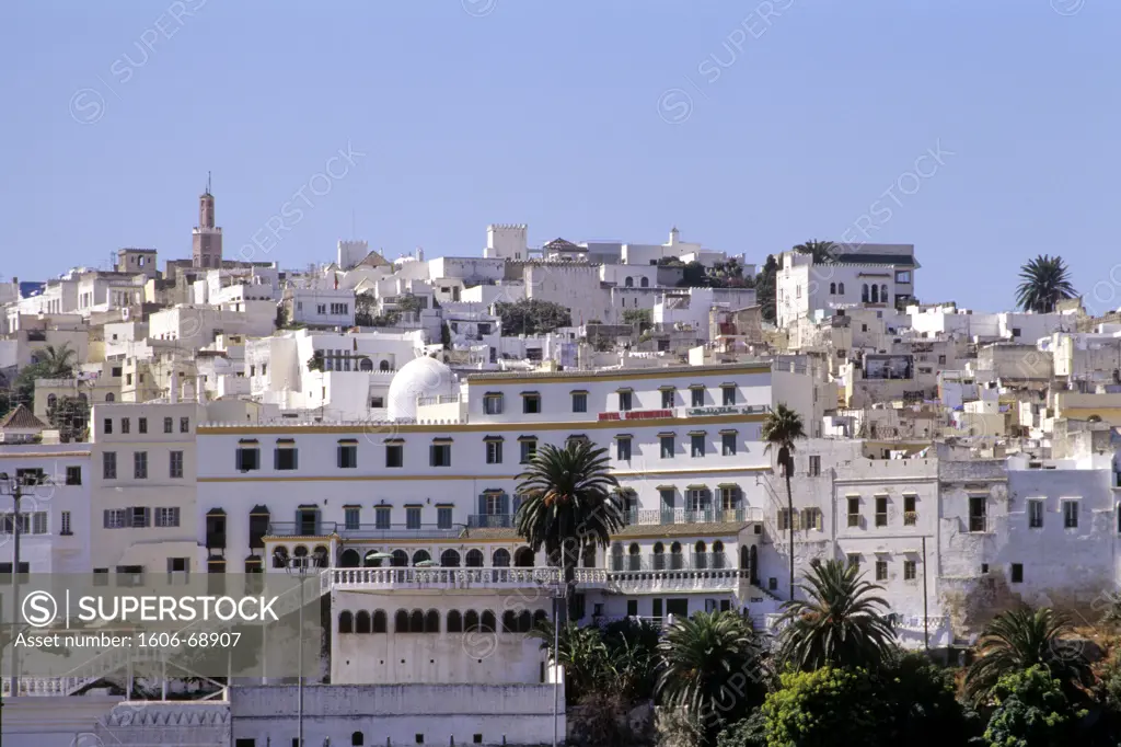 Africa, Morocco, Tangier, the historic Continental Hotel perched above the port in the old medina . It was used for some scenes in the film of Bernardo Bertolucci and Paul Bowles