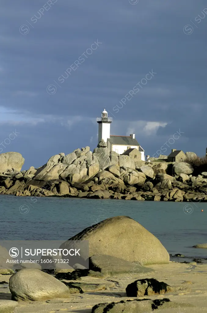France, Brittany, Finistère, Brignogan-plage, Beg Pol lighthouse