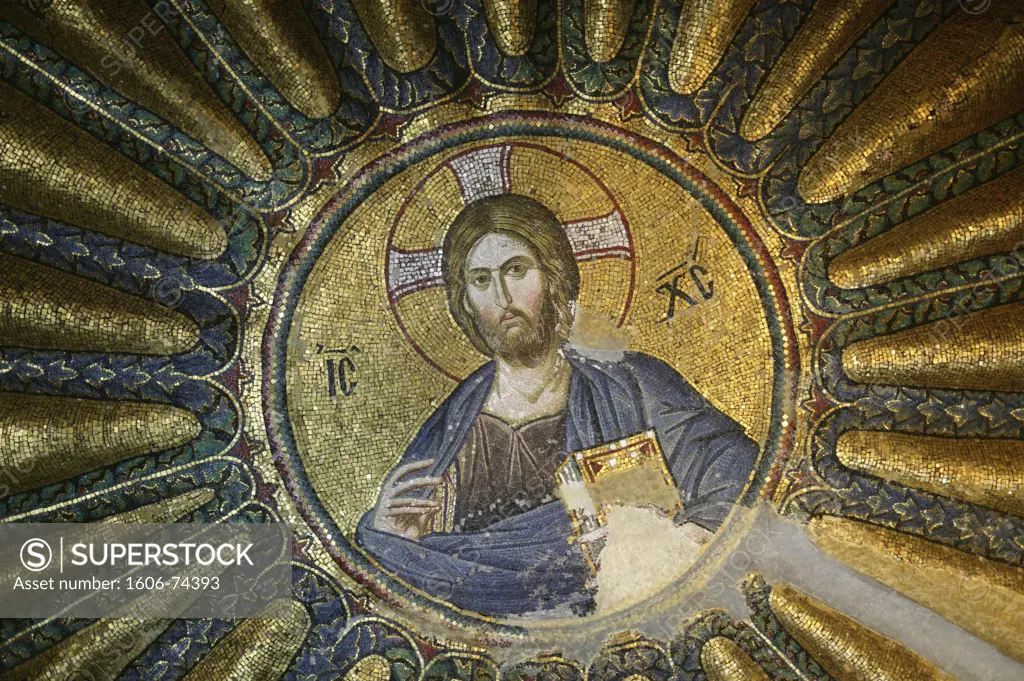 Turquie, Istanbul, Church of St. Saviour of Chora. Roof Mosaic of Christ the Pantocrator