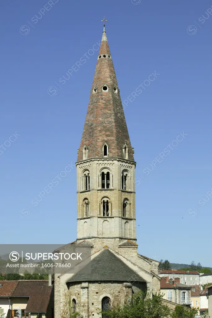 France, Saône et Loire, Cluny, Romanesque church. Saint-Marcel church