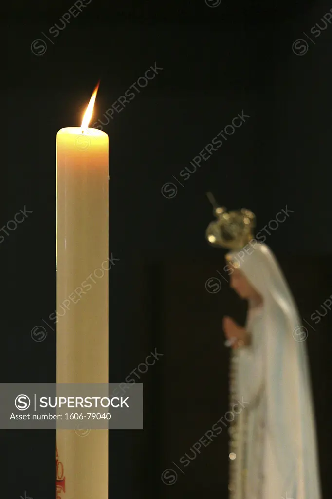 France, Le Fayet, Candle and virgin