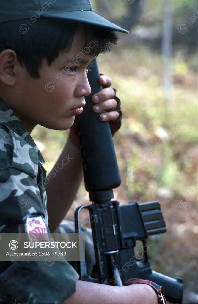 Myanmar, Karen child soldier. Myanmar