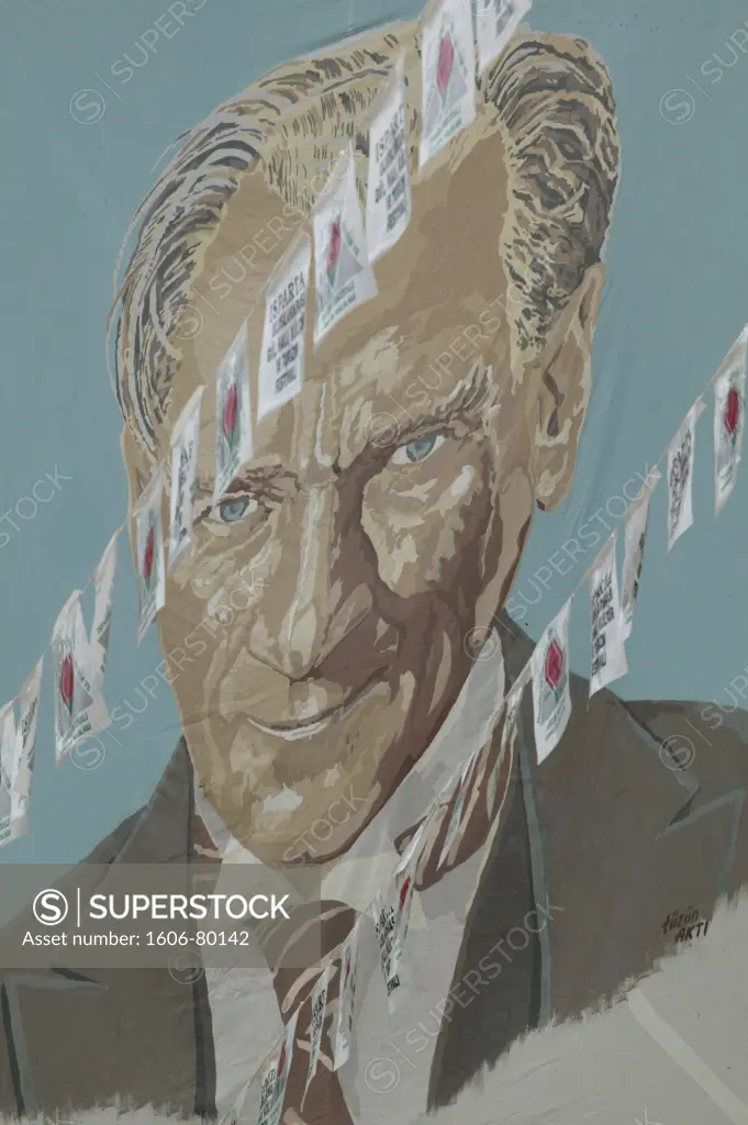 Turquie, Anatolie, Isparta, Portrait of Atatürk