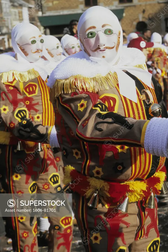 Belgium, Binche carnival, traditional Mardi Gras parade characters
