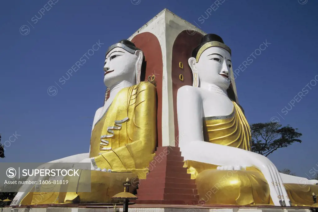 Myanmar, Burma, Bago, Pegu, Kyaik Pun Paya, giant Buddhas