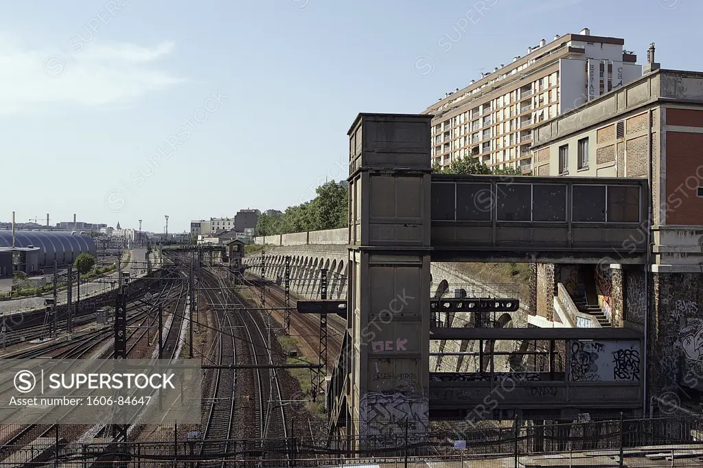 France, Paris suburb, railway tracks