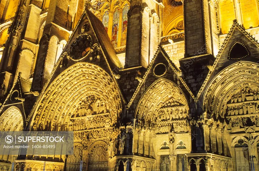 France, Centre, Cher, Bourges, cathedral, tympanum of the Last Judgment