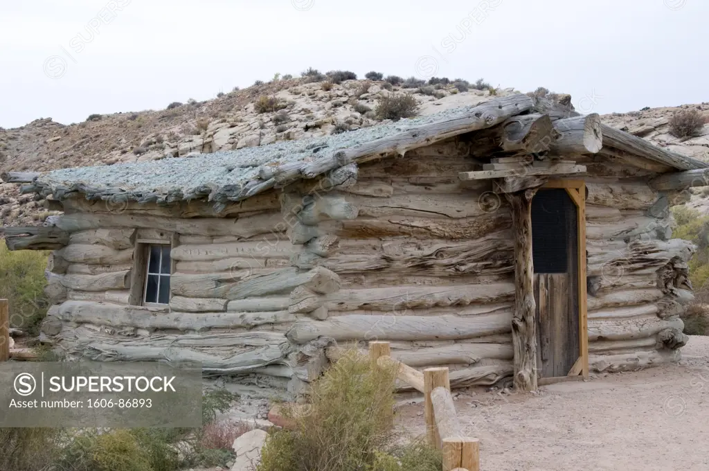 US, Utah, Arches National Park, John Wesley Wolfe, a veteran of the Civil War, built the homestead known as Wolfe Ranch around 1898