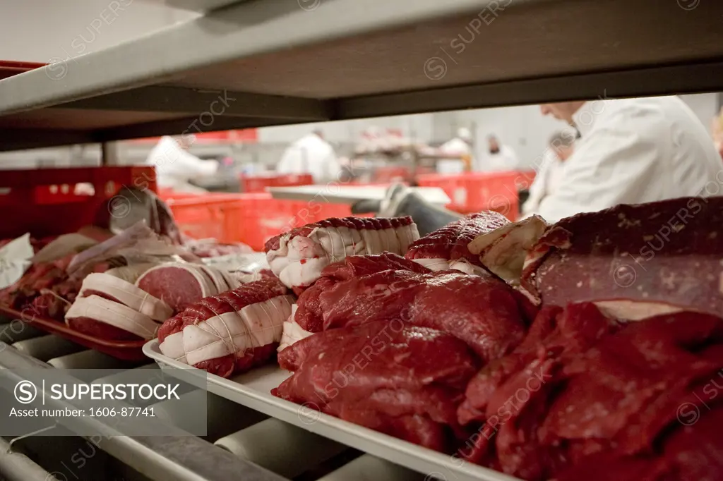 France, Auvergne, Allier, Bourbon l'Archambault, slaughterhouse