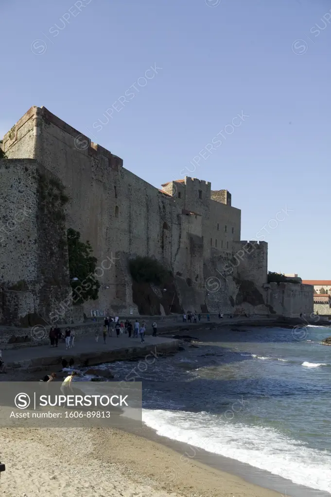 France, Languedoc-Roussillon, Collioure town, royal castle