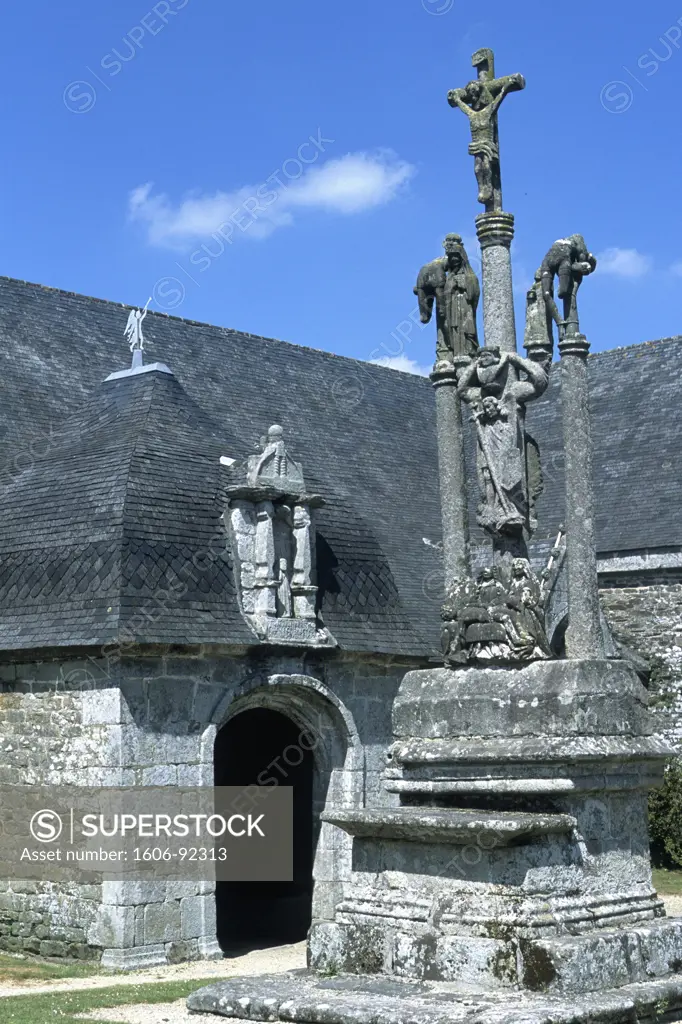 France, Brittany, Finistere (29), Saint Hernion (south of Carhaix Plouguer) calvary