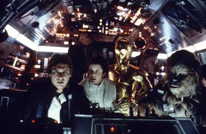 Harrison Ford, Carrie Fisher, Anthony Daniels, Peter Mayhew / Star Wars - The Empire Strikes Back 1980 directed by Irvin Kershner