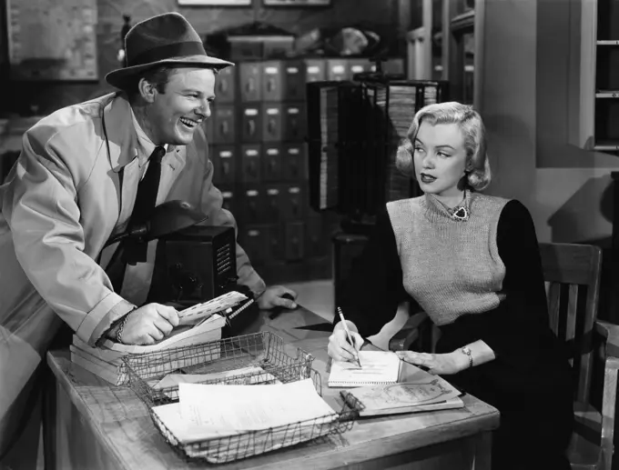Alan Hale Jr. and Marilyn Monroe , Home Town Story , 1951 directed by Arthur Pierson Metro-Goldwyn-Mayer Pictures