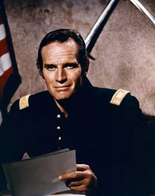 Charlton Heston  , Major Dundee , 1965 directed by Sam Peckinpah Columbia Pictures