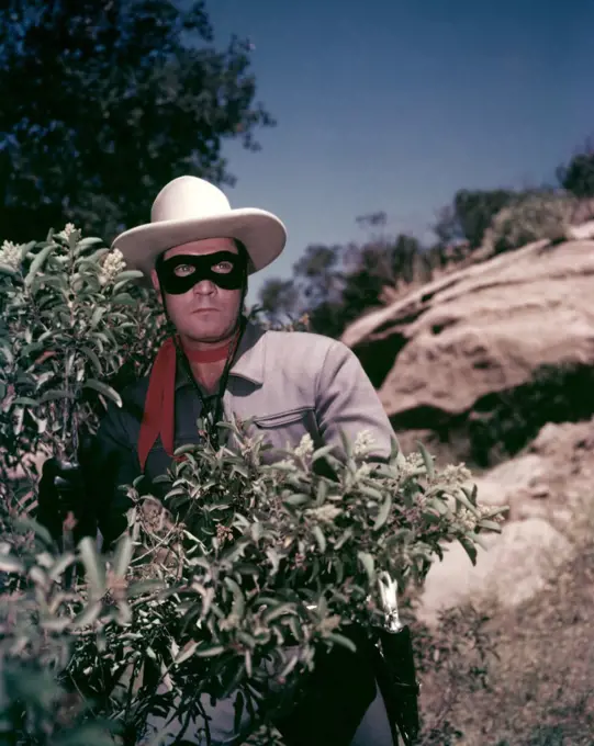 Clayton Moore , The Lone Ranger , 1956 directed by Stuart Heisler Wrather Productions , Warner Bro