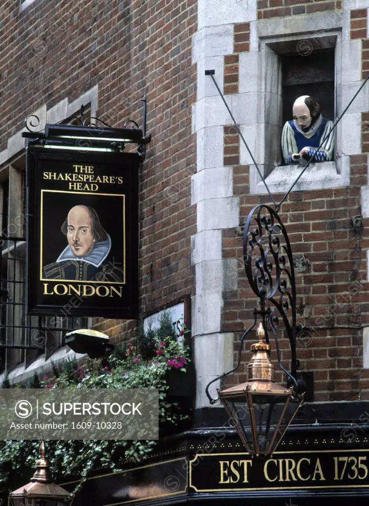 Shakespeare´s Head Pub sign, London, England