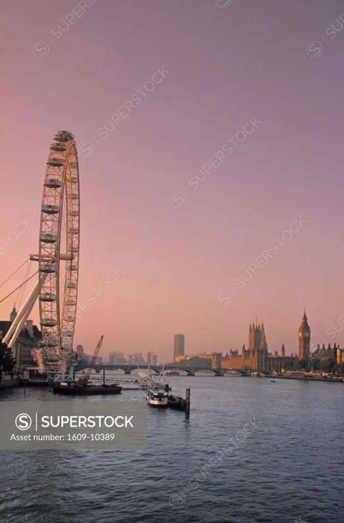Millennium Wheel and Parliament, London, England