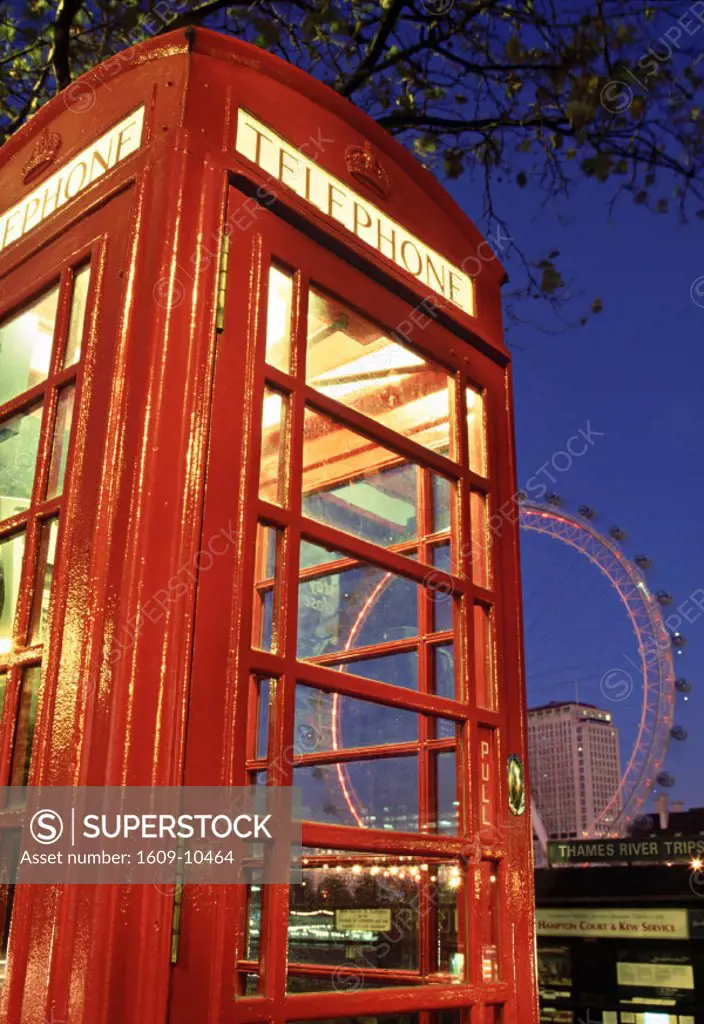 Phone Box & London Eye, London, England