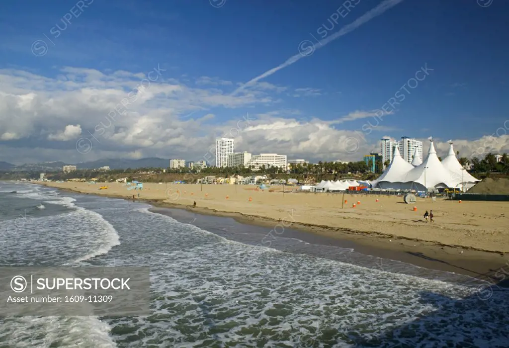 Beach from Santa Monica Pier, Santa Monica, Los Angeles, California, USA