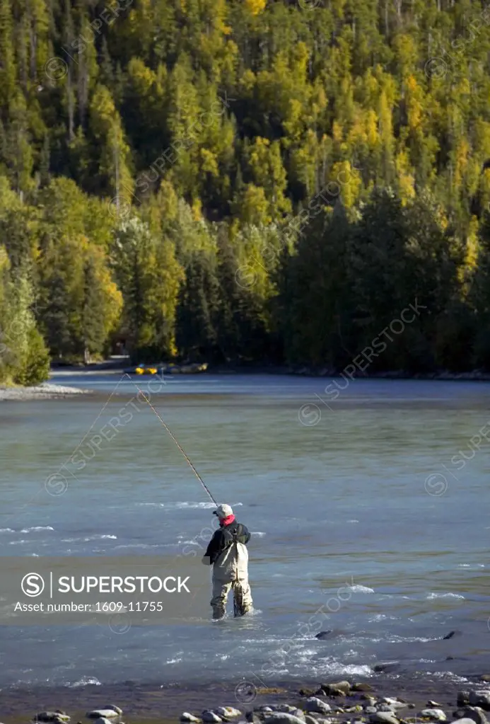 Fishing on Kenai River, Kenai Peninsula, Alaska, USA