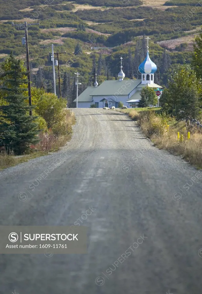 Russian church, Nikolaevsk, Kenai Peninsula, Alaska, USA