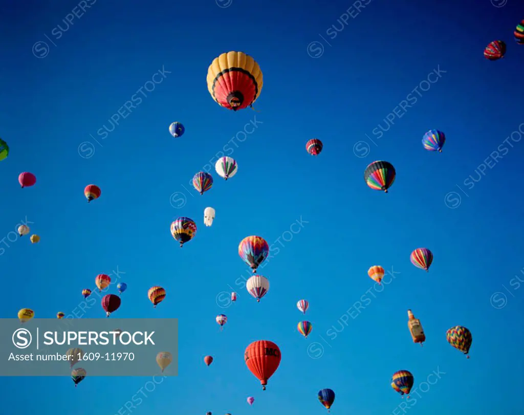 Colourful Hot Air Balloons in Sky, Albuquerque, New Mexico, USA