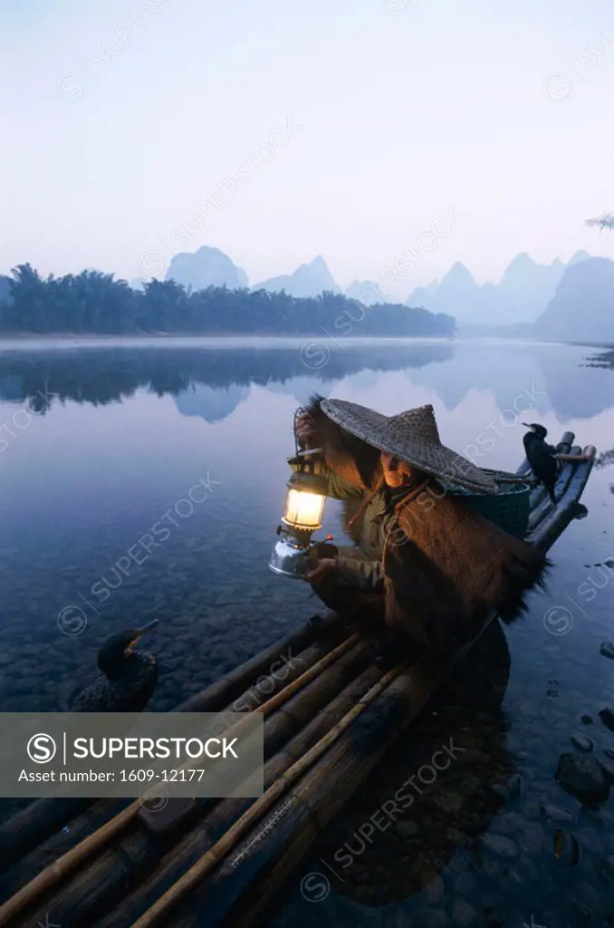 Li River / Cormorant Fisherman / Dawn, Guilin / Yangshou, Guangxi Province, China