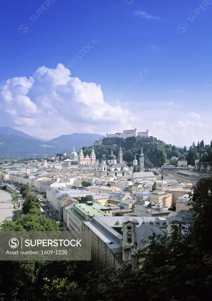 Alt Stadt and Hohensalzburg Fortress Salzburg Austria